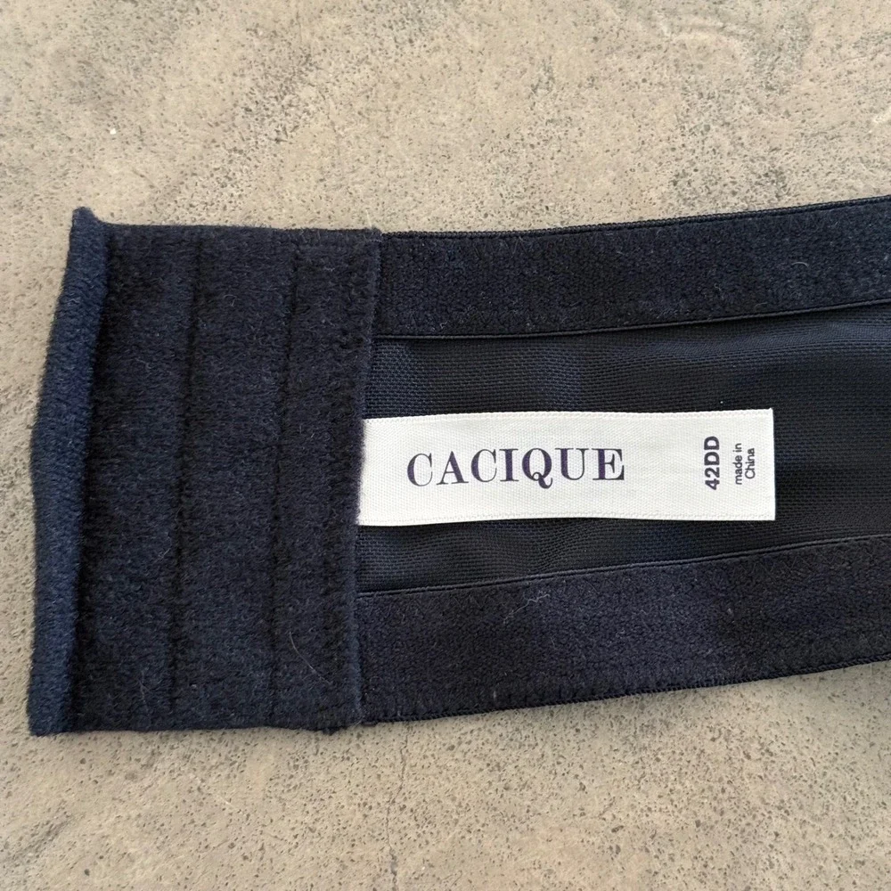 Cacique Black Lace Halter Neck Bra 42DD Underwire Push Up Adjustable Straps - Picture 4 of 6